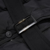 Lightweight Knee-Length Down Jacket for Women Beige & Black, Affordable Winter Outerwear