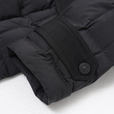 Lightweight Knee-Length Down Jacket for Women Beige & Black, Affordable Winter Outerwear