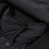 Lightweight Knee-Length Down Jacket for Women Beige & Black, Affordable Winter Outerwear