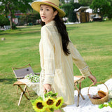 Sunny Yellow Striped Linen Wrap Shirt & Shorts Set: Crinkle-Textured Summer Beachwear Ensemble