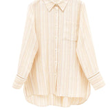 Sunny Yellow Striped Linen Wrap Shirt & Shorts Set: Crinkle-Textured Summer Beachwear Ensemble