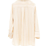 Sunny Yellow Striped Linen Wrap Shirt & Shorts Set: Crinkle-Textured Summer Beachwear Ensemble
