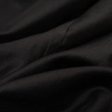 Elegant Black Draped Bell Sleeve Blouse & Skirt Set | Eco-Conscious Lyocell Fabric | Relaxed Round Neck