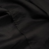 Elegant Black Draped Bell Sleeve Blouse & Skirt Set | Eco-Conscious Lyocell Fabric | Relaxed Round Neck
