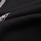 Elegant Black Asymmetrical Midi Skirt with White Stripe Detail | Tencel-Silk Blend & Cotton Lining