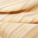 Sunny Yellow Striped Linen Wrap Shirt & Shorts Set: Crinkle-Textured Summer Beachwear Ensemble