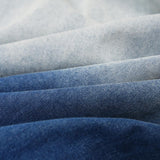 Gradient Blue Denim Shirt & Wide-Leg Jeans Set: Faded Wash, Chest Pocket, Slim Fit for Women, blue denim shirt, gradient denim shirt women