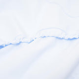 Elegant Blue Tailored Women's Blouse with Cinched Waist | Washed Poly-Cotton Contouring Shirt