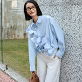 Elegant Blue Twist-Front Blouse with Butterfly Cut | Modal-Blend Anti-Wrinkle Shirt for Women, Blue Twist-Front Blouse, blue shirt women