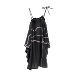Black Noir Halter Slip Dress for Women, Black Halter Cami Top | TENCEL-Wool Blend | Adjustable Crisscross Back, Multi-Textured Blend