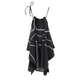 Black Noir Halter Slip Dress for Women, Black Halter Cami Top | TENCEL-Wool Blend | Adjustable Crisscross Back, Multi-Textured Blend