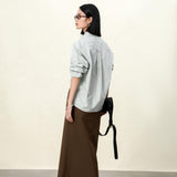 Moss Green Utility Shirt for Women | Recycled Fiber-Blend | Eco-Conscious Workwear with Notched Collar