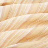 Yellow Buttercream Linen Stripe Dress for Women | Cross-Wrap Waist Detail | 100% Breathable Linen with Cotton Lining