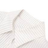 White Vertical Stripe Shirt Dress | Slimming Cotton-Blend | Longline Office-to-Resort Wear